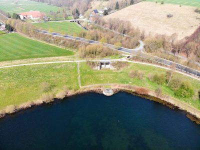 Luftbild Hochwasserrückhaltebecken Keddinghausen